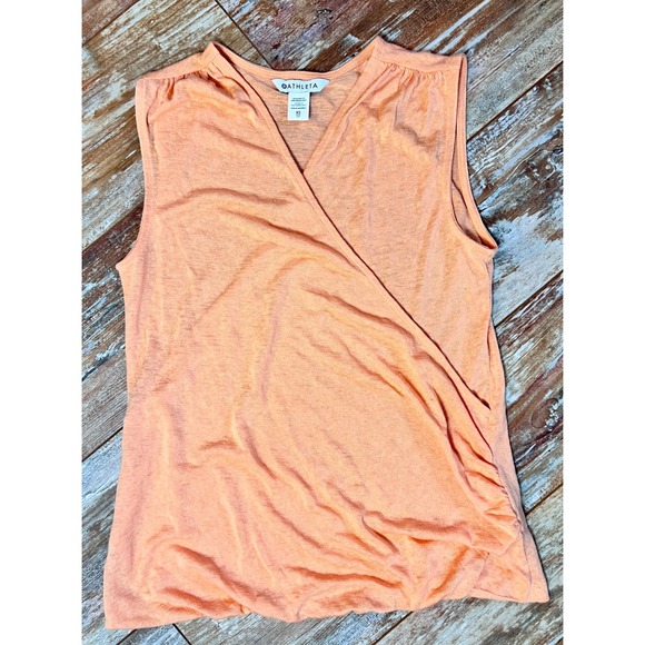 Athleta Tops - Athleta Breezy Wrap Tank Top XS Peach Sleeveless Modal Blend Lightweight